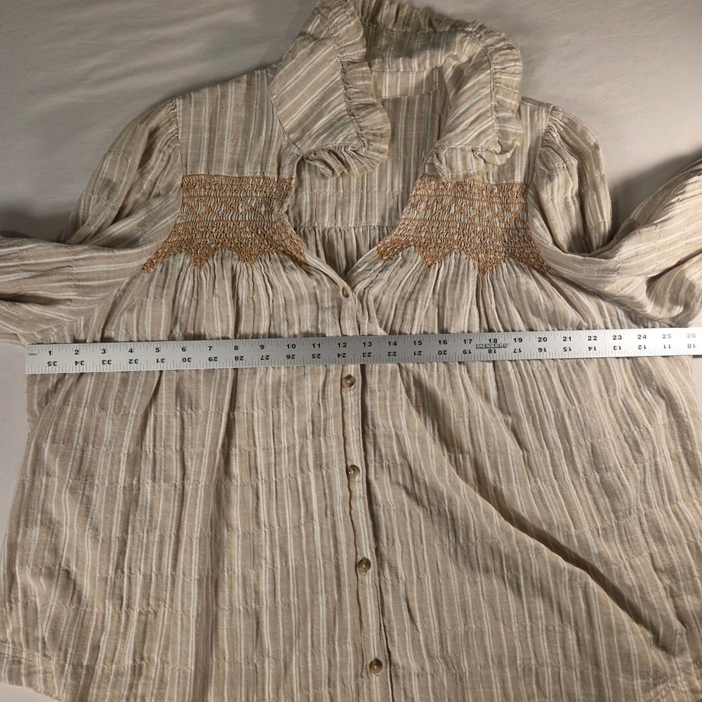 Pilcro Anthropologie Women's Long Sleeve Victorian Button Down Blouse Size XL - Picture 8 of 10